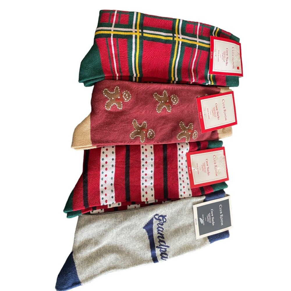 Club Room Crew Socks 4 Pack Multi OS NWT